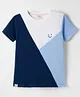 Ollypop Cotton Knit Half Sleeves T-Shirt With Cut & Sew Design - Multicolor