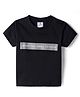 Ollypop Cotton Knit Half Sleeves T-Shirt With Text Print - Black