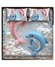 BHAIJI BEDSHEETS 220TC Glace Cotton Bed Sheet Double Bed With 2 Pillow Covers Full HD Digital Prints - Dolphin Fish
