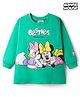 Bonfino Disney 100% Cotton Knit Full Sleeves Oversized Knee Length One Piece Dress With Minnie & Friends Graphics - Green