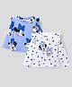 Bonfino Disney Single Jersey Knit Full Sleeves T-Shirts with Minnie & Friends Graphics & Frill Detailing Pack of 2 - White & Blue