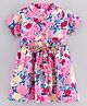 Rassha Half Sleeves Floral Printed Knee Length Dress - Multi Colour