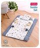 Babyhug Premium 100% Cotton Gadda Set with Bolsters and Head Pillow Space Theme - Beige|Soft Breathable Fabric| Secure Strings for Bolsters|Foldable & Easy to Carry|New Born Essential & Gifting Option