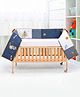Babyhug Premium 100% Cotton Crib Bed Bumper Regular Size - Space Theme - Navy| Soft Breathable Cot Protector| Full Cot Side Safety Guard with Secure Ties| Lightweight & Washable| L 360 x H 25 cm