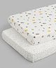 Babyhug 100% Cotton Crib Bed Sheet Set of 2 - Space Theme Print - White & Beige | Soft Breathable Baby Cot Sheets | Gentle on Skin | Lightweight & Travel Friendly
