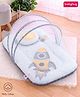 Babyhug Premium 100% Cotton Mattress Set with Mosquito Net & Head Pillow - Space Theme Blue| Soft Cushioned Bedding| Foldable & Travel-Friendly| 0-12 Months| New Born Essential| Easy Zipper Closure