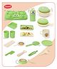 Aditi Toys Kitchen Fresh Cook Set Bag for Kids, Pretend Play Cooking Toy with Mini Utensils & Gas Stove, Cylinder, Frying pan, Serving Tray, Kitchen Role Play Toy Set for Kids Age 3+ (Green)