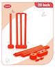 Aditi Toys Small Cricket Stumps Kit for Boys & Girls, Includes Bails 4 Stumps with 2 Stand Base for Indoor & Outdoor Activity Cricket Stumps Set - Red