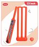 Aditi Toys Small Cricket Kit for Boys & Girls Cricket Set with 1 Cricket Bat 1 Plastic Ball Bails 3 Stumps with Stand Base for Indoor & Outdoor Activity Cricket Kit - Red