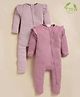 Cot & Candy Organic Cotton Knit Pack Of 2 Full Sleeves Frill Detailed Romper - Pink & Baby Pink