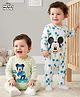 Babyhug Disney Interlock Knit Full Sleeves Rompers With Mickey Mouse Print Pack Of 2 - White