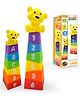 Wembley Toys Stacking Bath Teething Toys Baby with Soft Colorful Activity 6 Blocks with Teddy Top - Multicolor