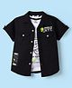 Smarty Boys Cotton Knit Half Sleeves Shirt With Text Printed T-Shirt - Black