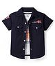 Smarty Boys Cotton Knit Half Sleeves Printed Shirt With Inner Tee - Navy Blue