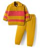 Babyhug Knit Full Sleeves Pullover Sweater Set with Color Block - Yellow