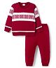 Babyhug Knit Full Sleeves Pullover Sweater Set with Aztec Design - Red