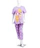 Bella Mama Disney Cotton Knit Drop Shoulder Half Sleeves Night Suit with Winnie the Pooh Graphic - Purple