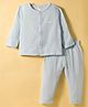 ToffyHouse Muslin Knit Full Sleeves T-Shirt & Pajama Night Suit - Light Blue