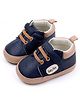 KIDLINGSS Text Patch Detailed Velcro Closure Booties - Navy Blue