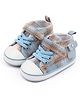 KIDLINGSS P Checked Velcro Closure Booties - Light Blue