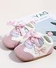 KIDLINGSS Ribbon Applique Detailed Bow Embroidered Slip On Booties - Light Pink