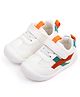 KIDLINGSS Mesh Detailed Colour Blocked Velcro Closure Shoes - White & Orange