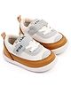 KIDLINGSS Colour Blocked Typography Printed Velcro Closure Shoes - White & Yellow