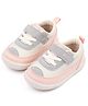 KIDLINGSS Colour Blocked Typography Printed Velcro Closure Shoes - White & Pink