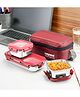 Nayasa Eco Duplex 3 Stainless Steel Lunch Box With Bag Leakproof, Red