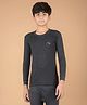 DOLLAR Cotton Blend Knit Full Sleeves Solid Thermal Vest - Black