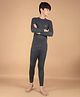 DOLLAR Cotton Blend Knit Full Sleeves Solid Thermal Set - Black