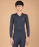 DOLLAR Cotton Blend Knit Full Sleeves Solid Thermal Vest - Blue