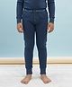 DOLLAR Fleece Knit Full Sleeves Brand Name Printed Thermal Trousers - Blue
