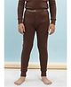 DOLLAR Fleece Knit Full Sleeves Brand Name Printed Thermal Trousers - Brown