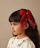 CHOKO Christmas Theme Bow Applique Detailed Alligator Hair Clip - Red & White