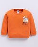 Nottie Planet Cotton Looper Knit Full Sleeves Recreational Van Printed Light Winter Sweatshirt - Orange