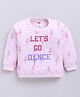 Nottie Planet Cotton Looper Knit Full Sleeves Ballerinas Printed Light Winter Sweatshirt - Pink