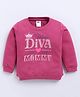 Nottie Planet Cotton Looper Knit Full Sleeves Mini Diva Text Printed Light Winter  Sweatshirt - Rose