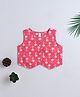 The Magic Wand Cotton Woven Sleeveless Floral Printed Waist Coat Style Top - Dark Peach