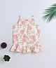 The Magic Wand Cotton Woven  Floral Printed Incut Top - Off White