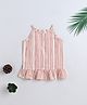 The Magic Wand Cotton Woven Striped Incut Top - Pink
