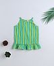 The Magic Wand Cotton Woven Sleeveless Striped Top - Green