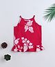 The Magic Wand Cotton Woven Floral Printed Incut Top - Fuchsia