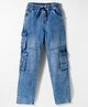 Olio Kids Full Length Solid Color Cut & Sew Denim Jeans - Light Blue
