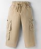 Olio Kids Cotton Woven Full Length Solid Color Trouser - Cream