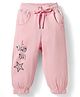 Olio Kids Knitted Full Length Lounge Pant With Text Print - Pink