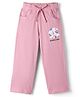 Olio Kids Knitted Full Length Lounge Pant With Floral Print - Pink