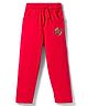 Olio Kids Knitted Full Length Lounge Pant with Text Print - Red