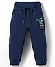 Olio Kids Knitted Full Length Lounge Pant With Text Print - Navy Blue
