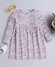 BABY NATION Cotton Knit Full Sleeves Floral Printed Dress - Cream